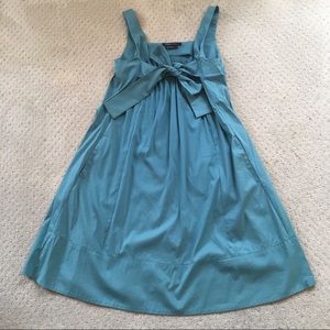BCBG Maxazria teal bow tie dress with pockets size XXS